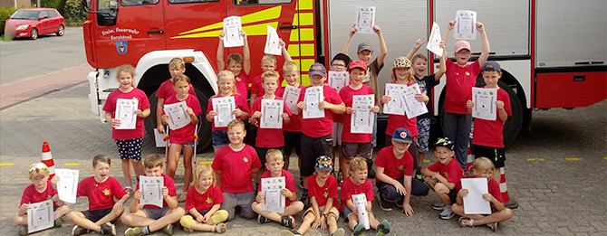 Bild Kinderfeuerwehr vor erster Prüfung
